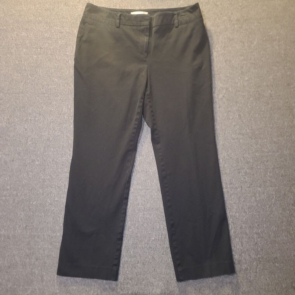 CHICO'S Black Dress Pants Size 1 Short Straight Leg Workwear Trousers‎